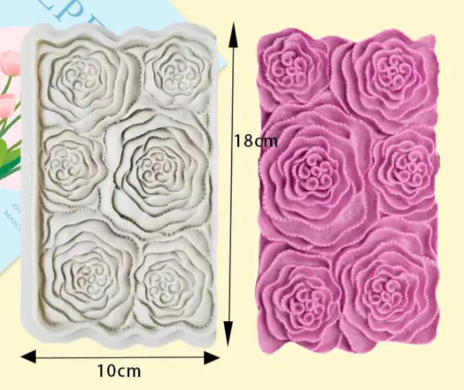 Rose Onlay Lace Mat for Cake Borders Silicone Mould STYLE 2