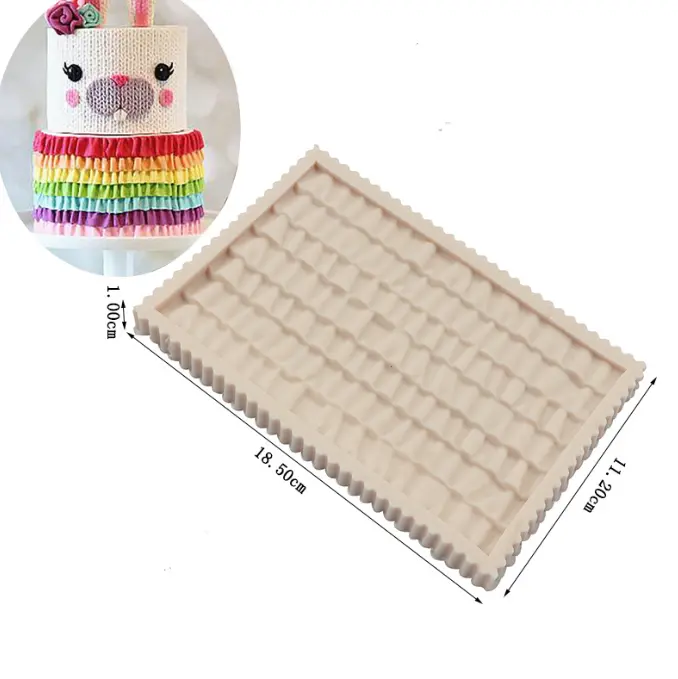 Frill Lace Mat for Cake Borders Silicone Mould style 5