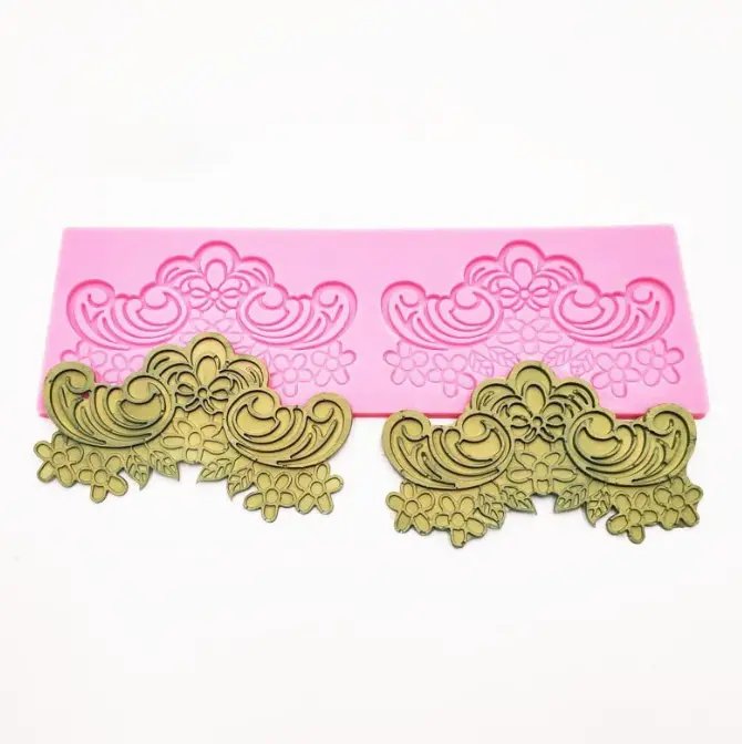 Flower Lace Silicone Cake Fondant Border silicone Mould