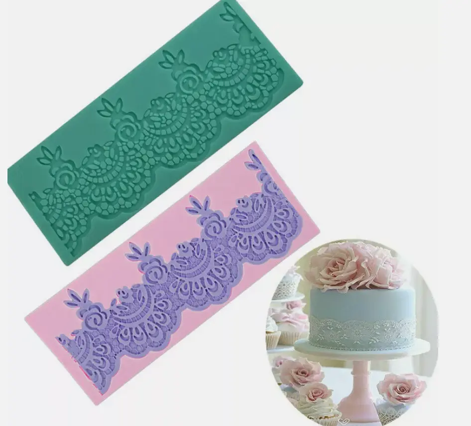 Curved floral Lace silicone mould