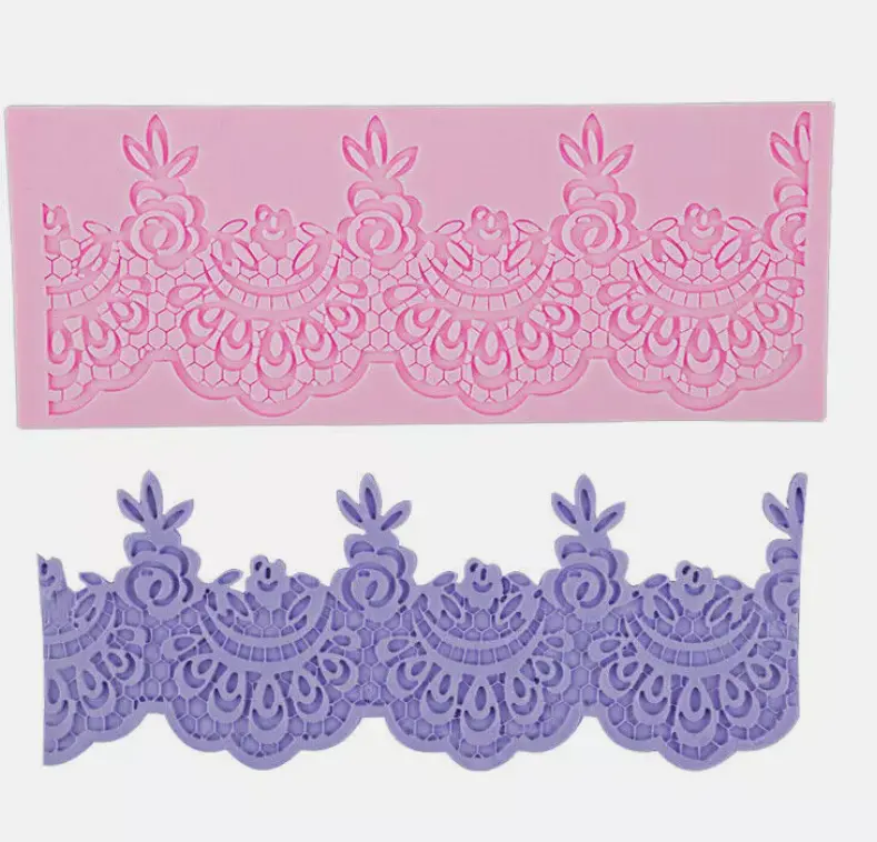 Curved floral Lace silicone mould
