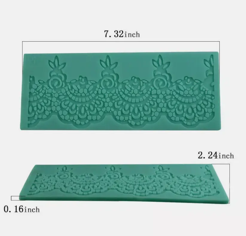 Curved floral Lace silicone mould