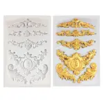 Baroque Scroll Relief Cake Border Silicone Molud