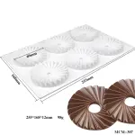 6 Cavity origami Spiral Design Round Ring Silicone Mould Insert Decor Mousse Cake Decorating Chocolate entremet mould