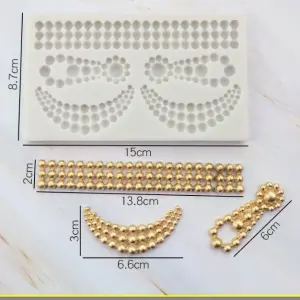 Jewelry pearl necklace string boarder silicone mould