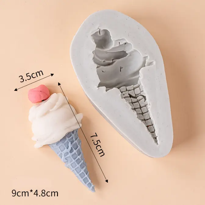 Ice cream cone with cherry Silicone mould