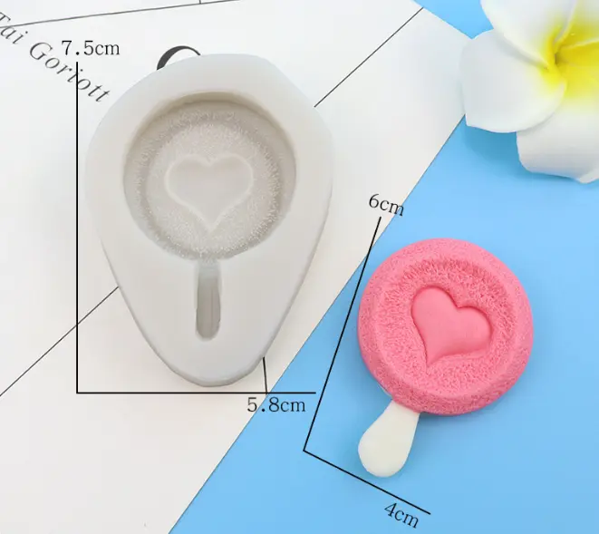 Ice cream lollipop with heart Silicone mould