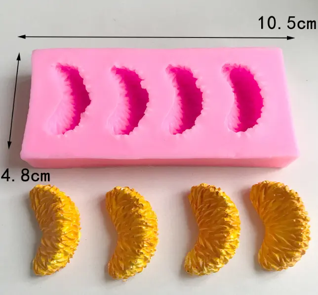 4 cavity Orange fruit Silicone mould