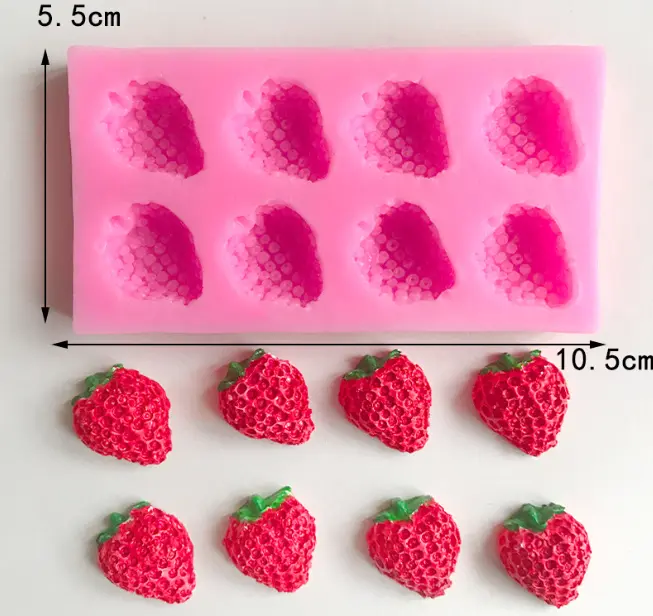 8 Cavity strawberry fruit Silicone mould