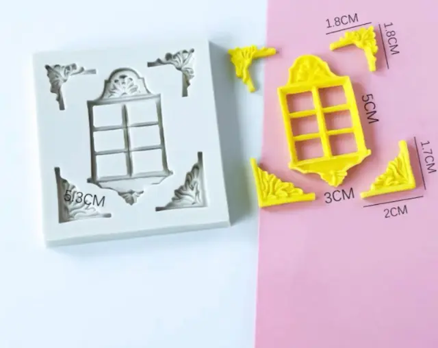 Window frame with corners silicone Mould