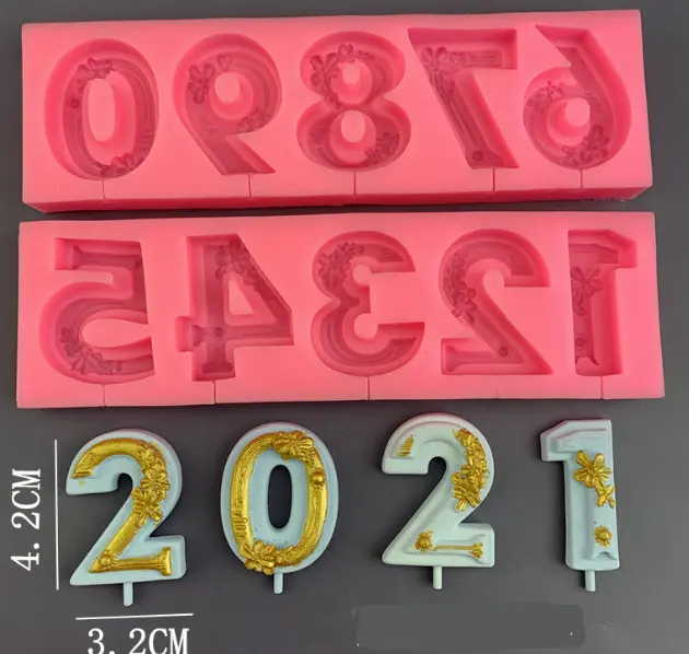 Silicone Number Mould style 2