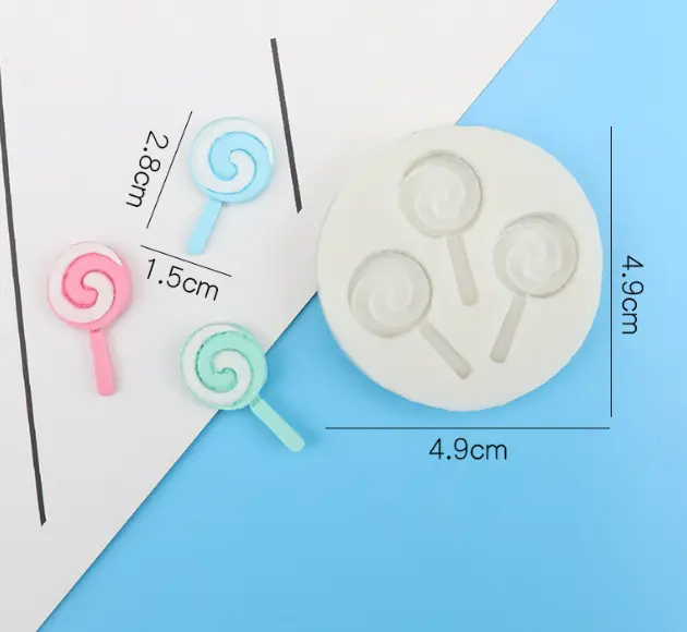 3 cavity lollipop Silicone mould