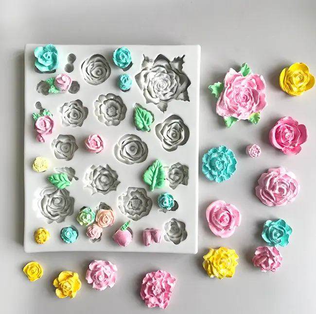 Different roses flower silicone mould