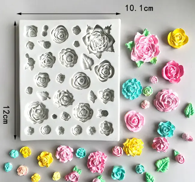Different roses flower silicone mould