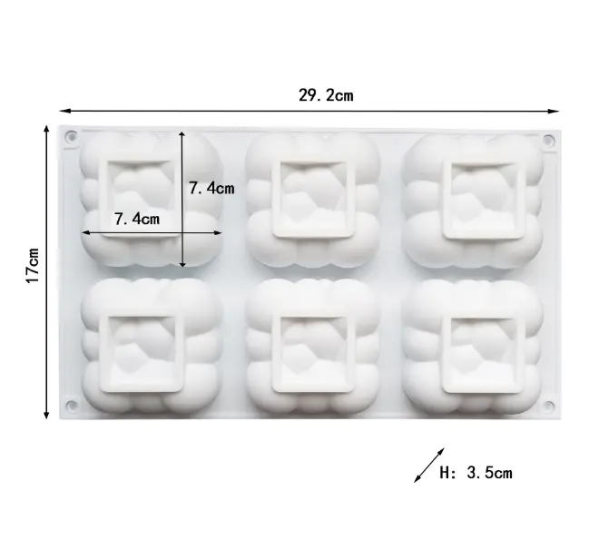 3D cloud Shape 6 cavity Silicone Mold for mousse,baking,desserts entremet mould