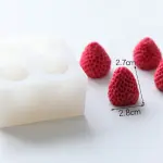 4 Cavity strawberry fruit Silicone mould