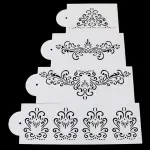 4 pcs Cake Border Decoration icing Stencils set style 4