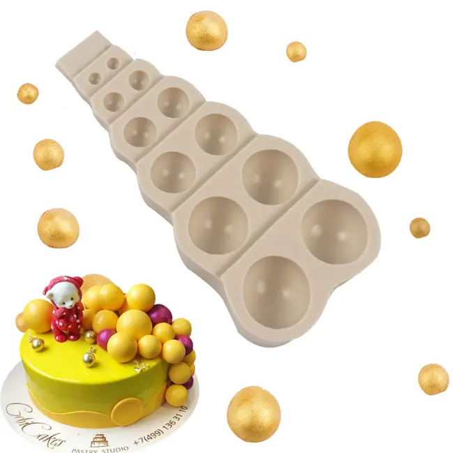 3D Half Round Pearl Silicone mould Style 2