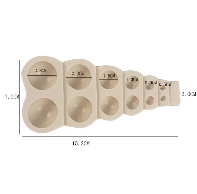 3D Half Round Pearl Silicone mould Style 2