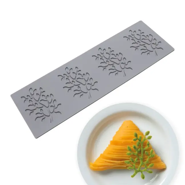 4 cavity leaf chocolate garnish mould style 4