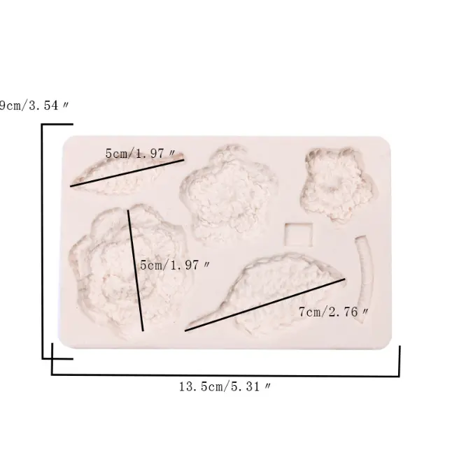 Crochet Large Flower and leaf silicone Mould