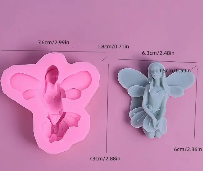 3D Girls angel with wings silicone mould