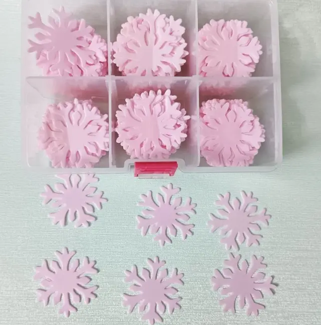 10 pcs Edible snowflake Wafer Paper cake topper