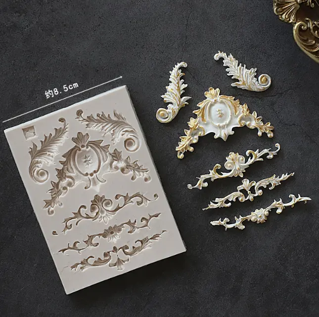 6 Cavity European classic Embossed silicone Mould
