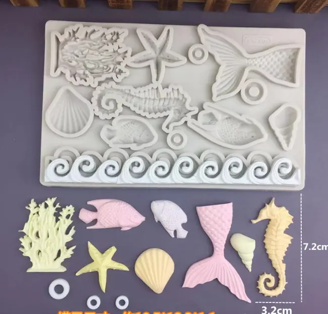 3D Mermaid sea theme silicone mould