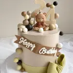 1 pcs Brown Teddy bear Cake Topper