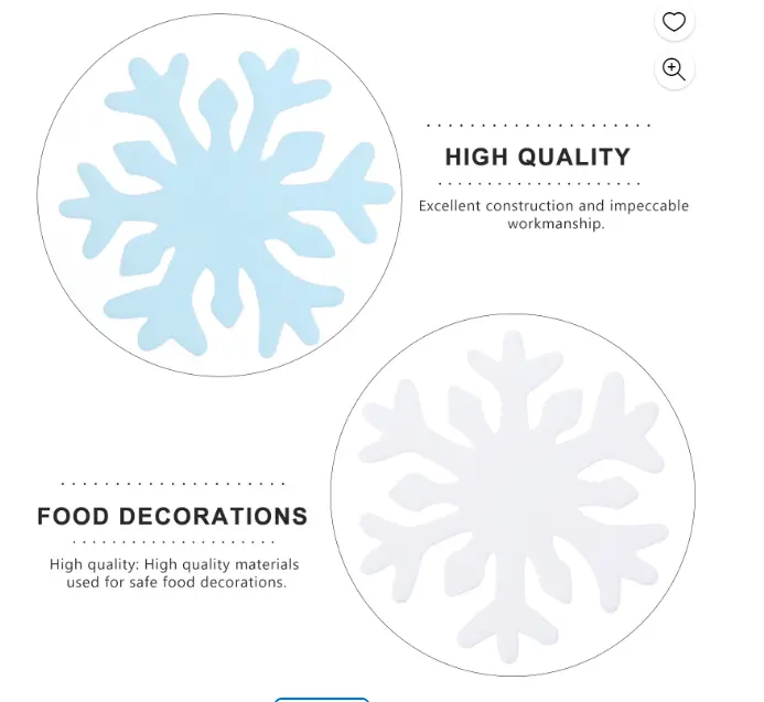 10 pcs Edible snowflake Wafer Paper cake topper