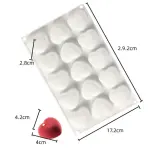 15 cavity heart Silicone Mould for mousse,baking,desserts etc