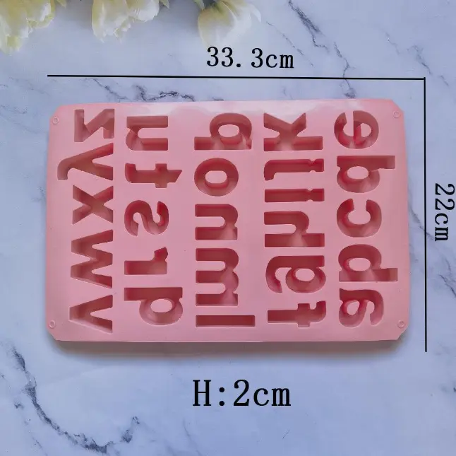 26 Cavities Lower case Alphabet Numbers Silicone Baking Mould, Capital Letter Moulds Chocolate mould Ice Cube DIY Moulds