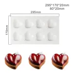 8 cavity heart Silicone Mould for mousse,baking,desserts etc style 2