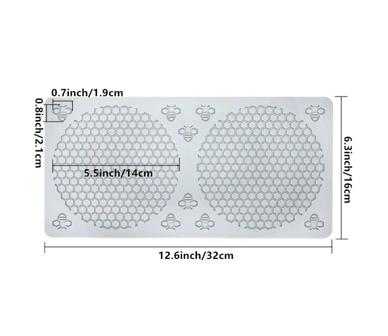2 cavity Honey Bee comb with honey bees chocolate garnish mould