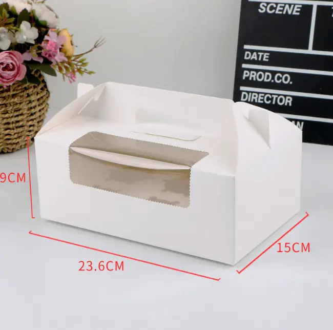 2/4/6/12 cavity Cup cake Box with handle and separate cup tray