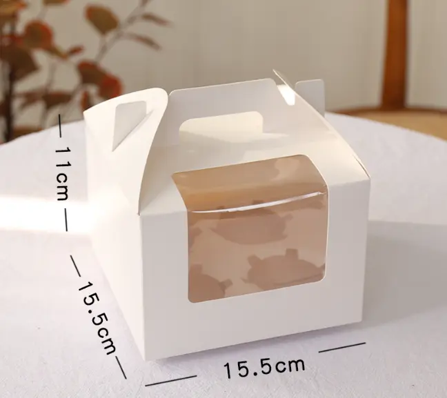 2/4/6/12 cavity Cup cake Box with handle and separate cup tray
