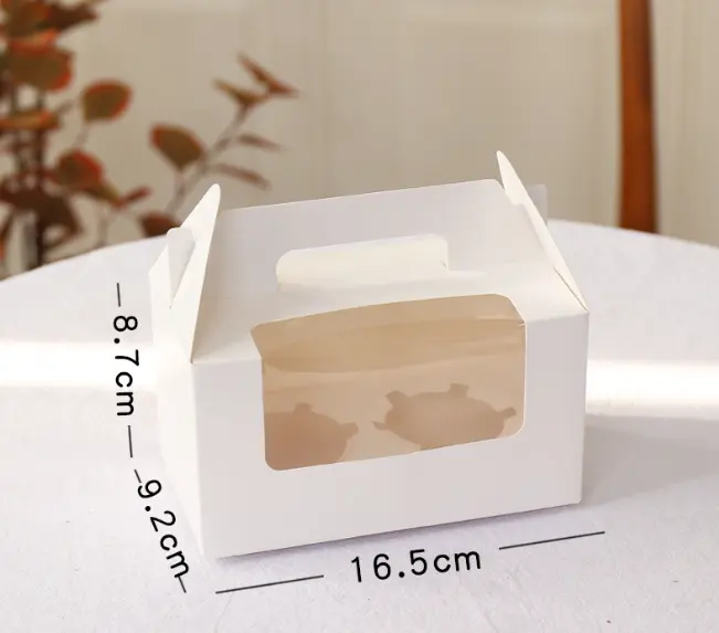 2/4/6/12 cavity Cup cake Box with handle and separate cup tray