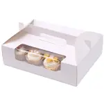 2/4/6/12 cavity Cup cake Box with handle and separate cup tray