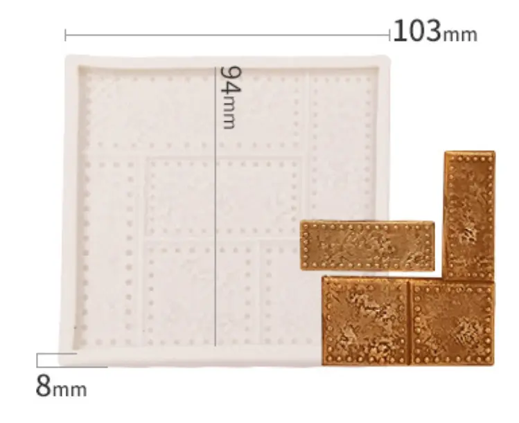 Riveted metal Embossed texture Fondant silicone Mould