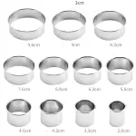 11 Pieces Stainless Steel Cookie Cutter Set Biscuit Plain Edge Round Cutters Metal Ring Baking Molds Ranging from 2-6 Inches