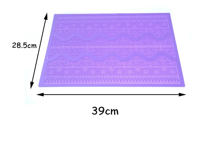 3 line Silicone Embossing Sugar Lace Mould Gum Paste Fondant Icing Cake Decoration Mat style 3