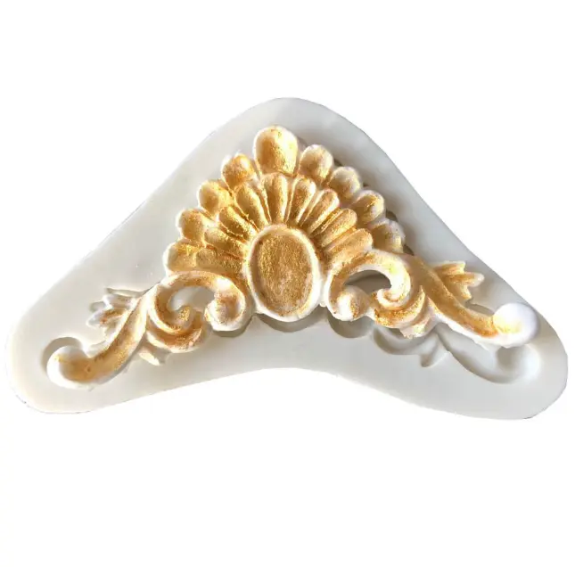 Classic European Embossed crown boarder silicone Mould