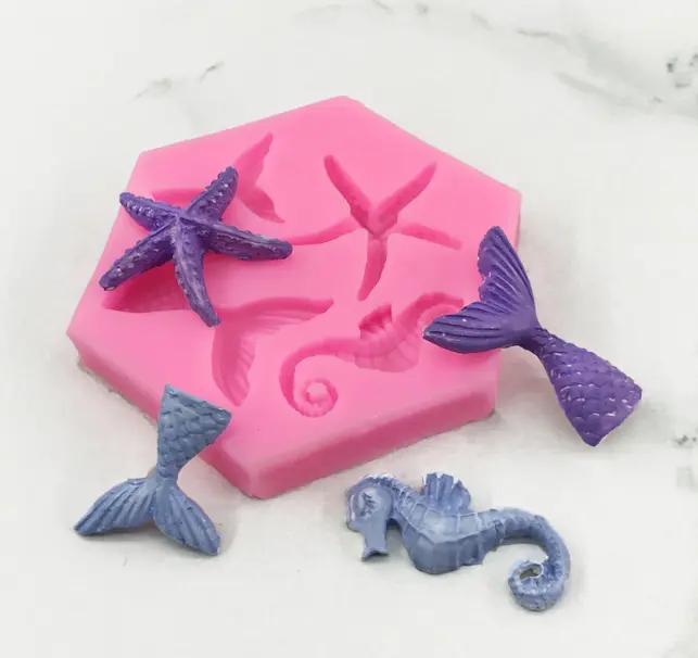 3D Sea theme Mermaid Tail silicone mould