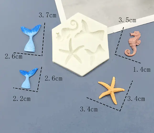 3D Sea theme Mermaid Tail silicone mould