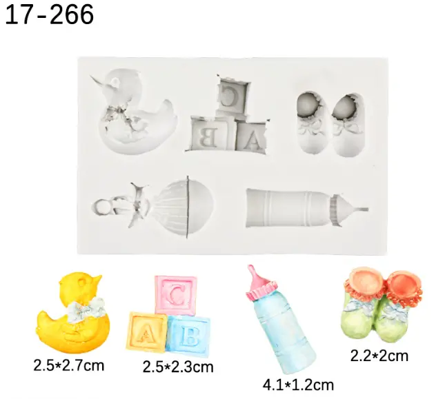 5 Cavity Baby theme shoes rattle Silicone mould