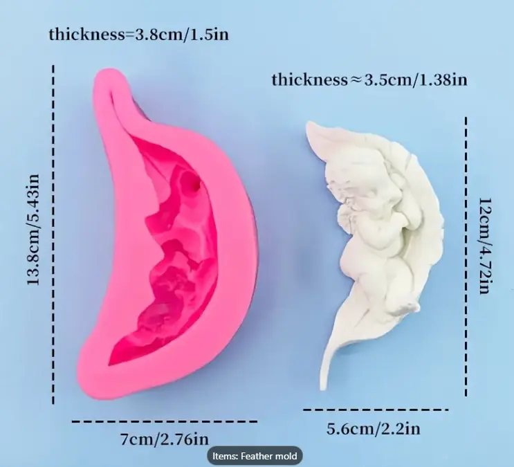 Sleeping Angel Baby on leaf Silicone mould