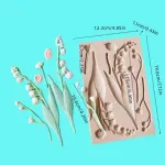 Lily Branch Buds and leaf Flower silicone Mould