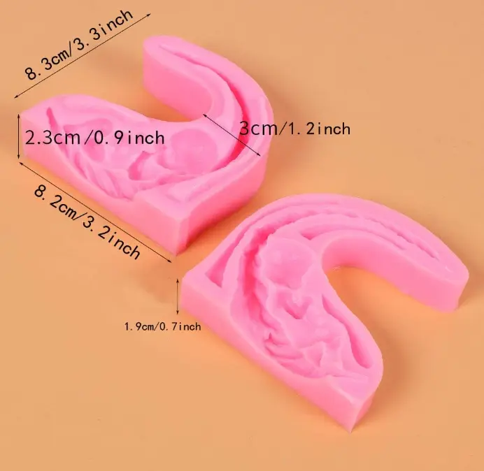 3D Baby sleeping on curved leaf Silicone mould