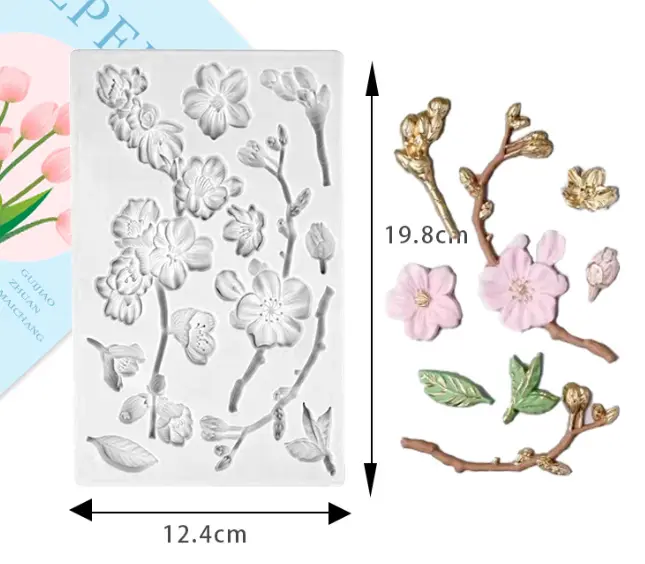 Peony Camellia Lily of The Orchid Daffodil Plum Fondant silicone mould